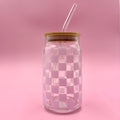 Pink Checkered Glass