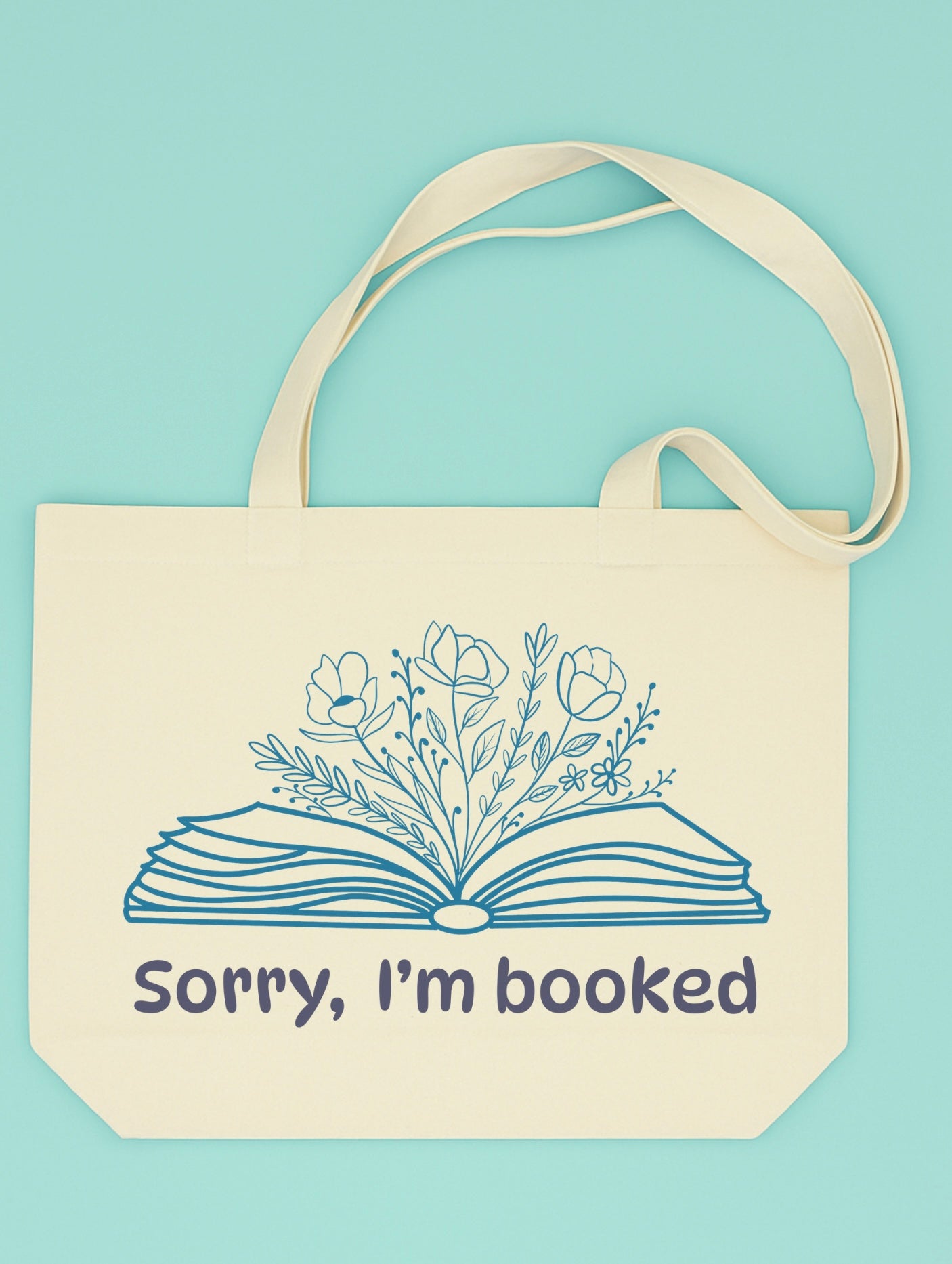 Sorry I’m Booked Tote (blue)