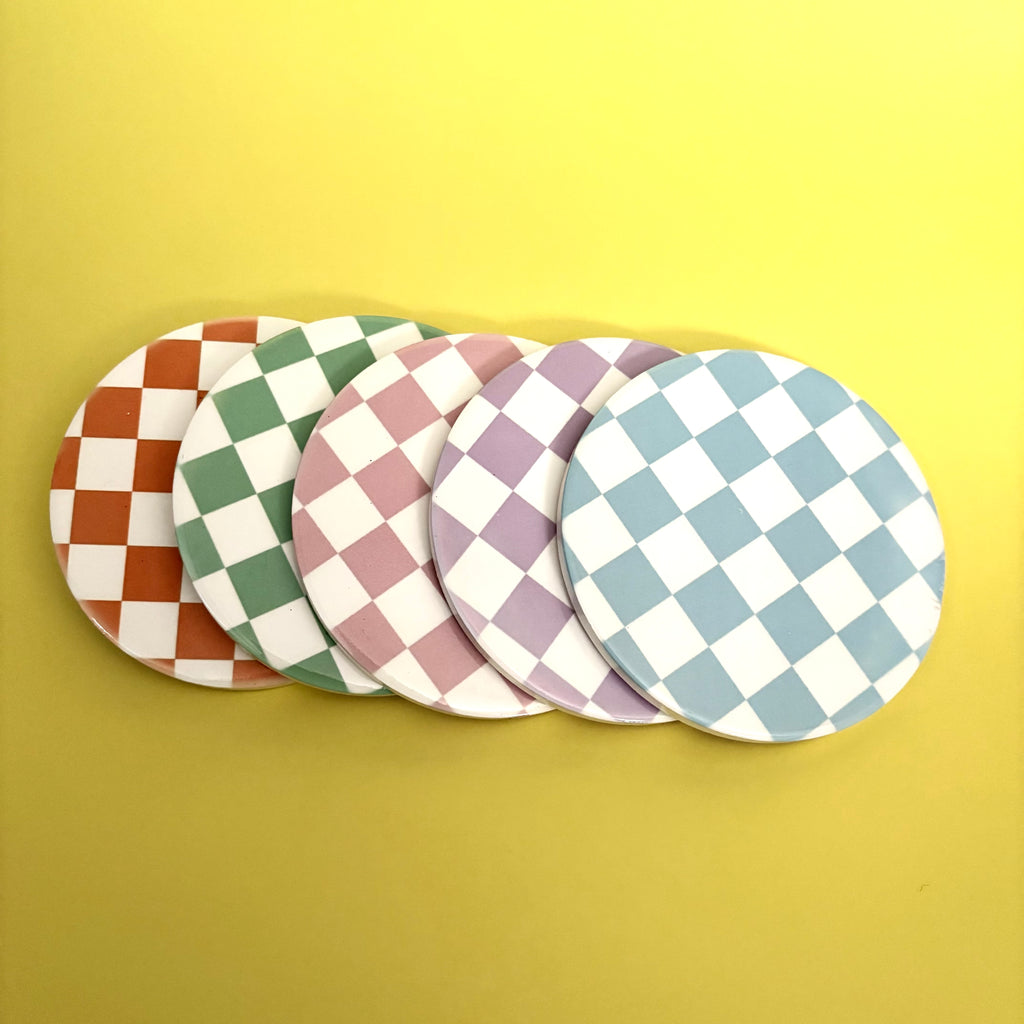 Blue Checkered Coaster