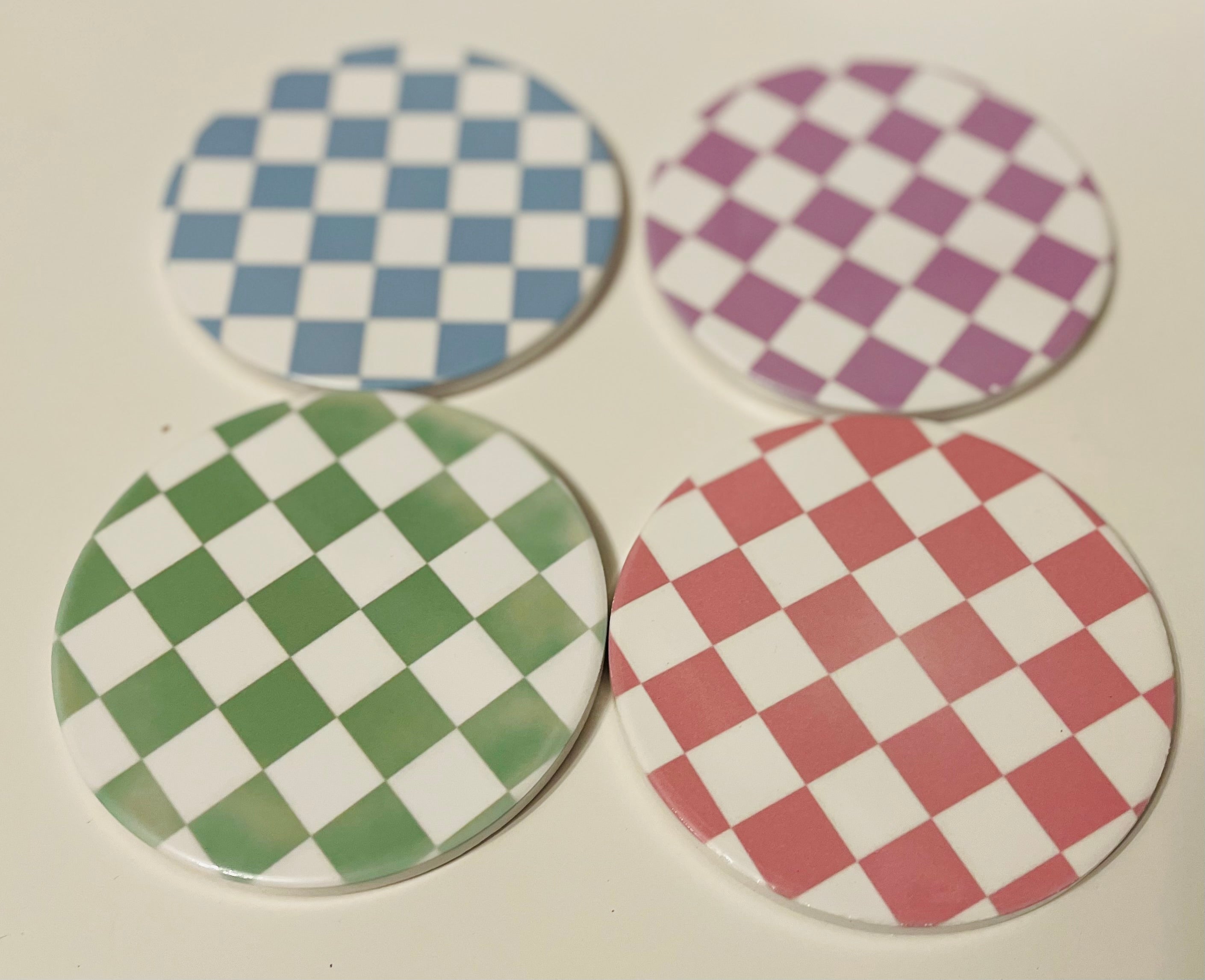 Pink Checkered Coaster