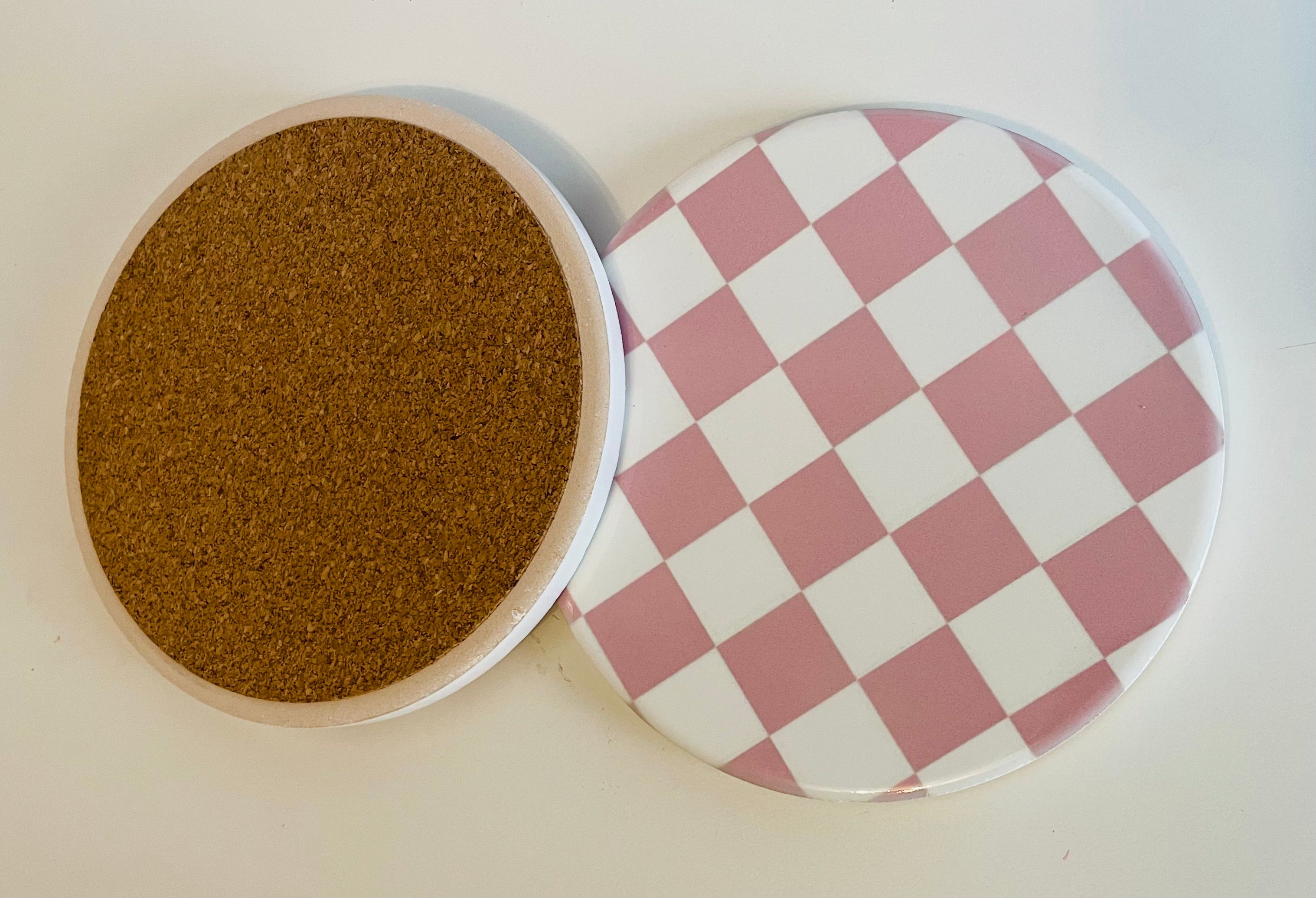 Pink Checkered Coaster