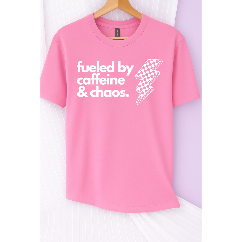 Caffeine and Chaos Tee (White)