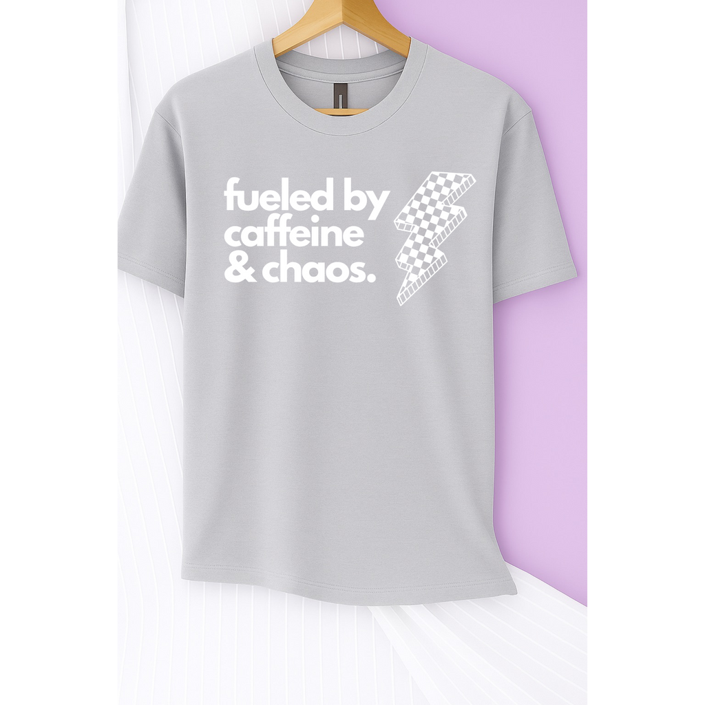 Caffeine and Chaos Tee (White)
