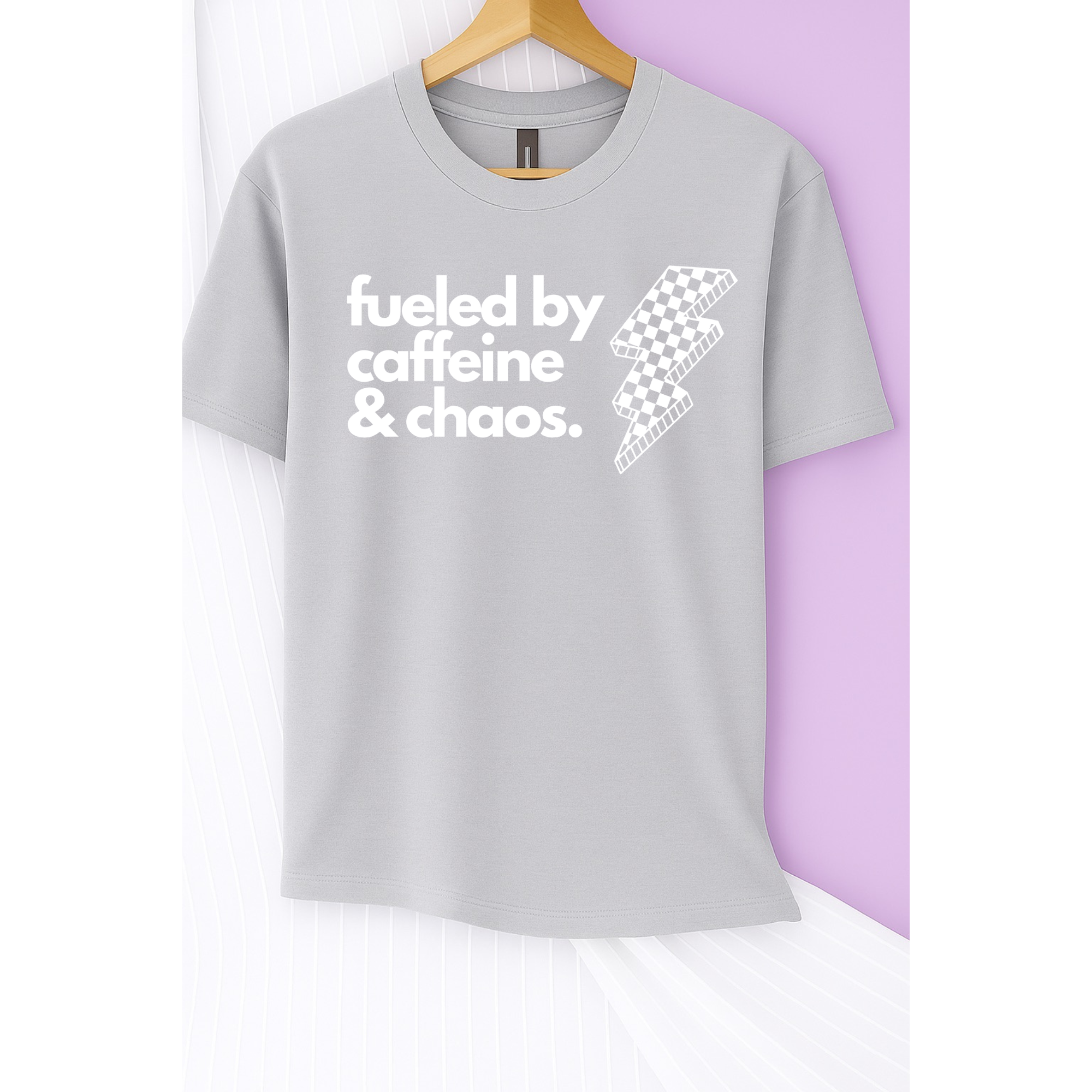 Caffeine and Chaos Tee (White)