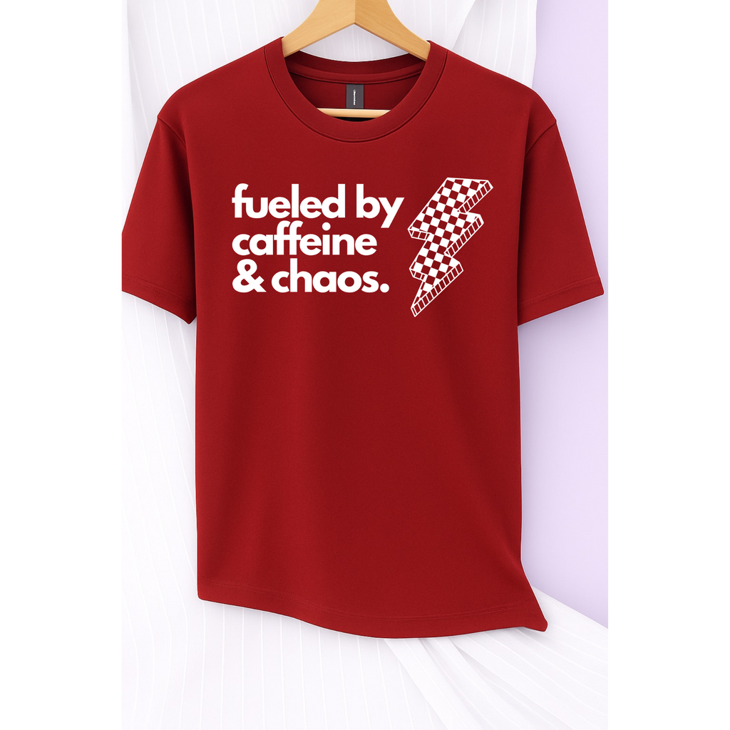 Caffeine and Chaos Tee (White)