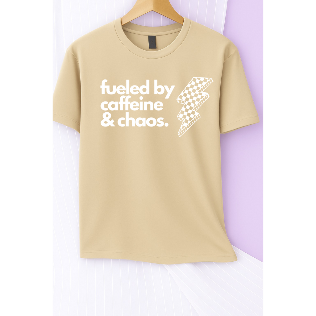 Caffeine and Chaos Tee (White)