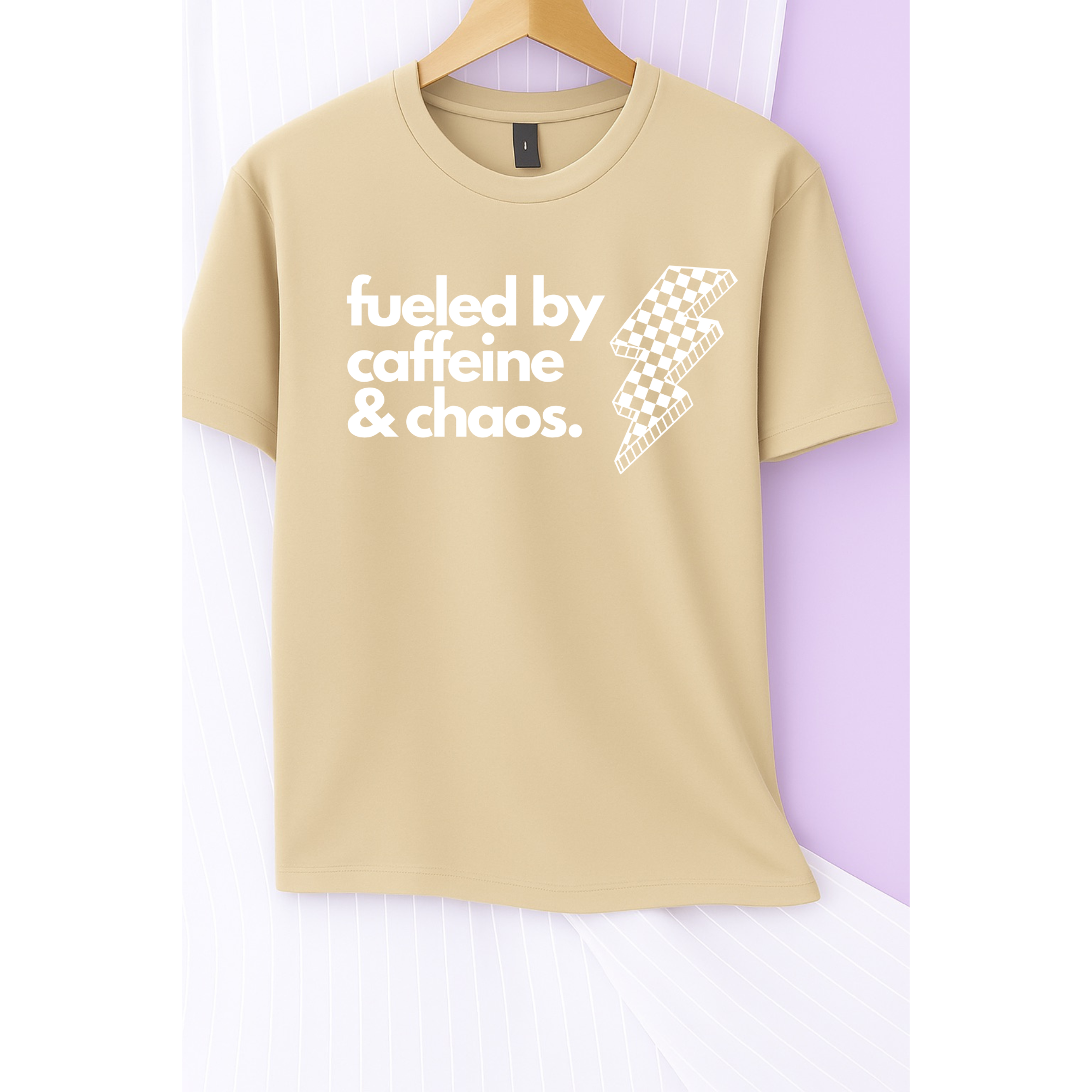 Caffeine and Chaos Tee (White)