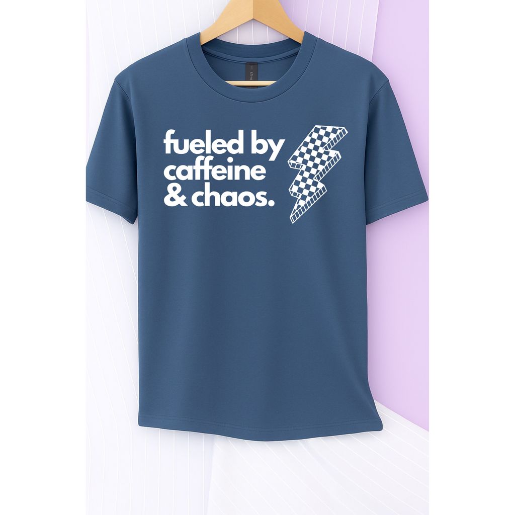 Caffeine and Chaos Tee (White)