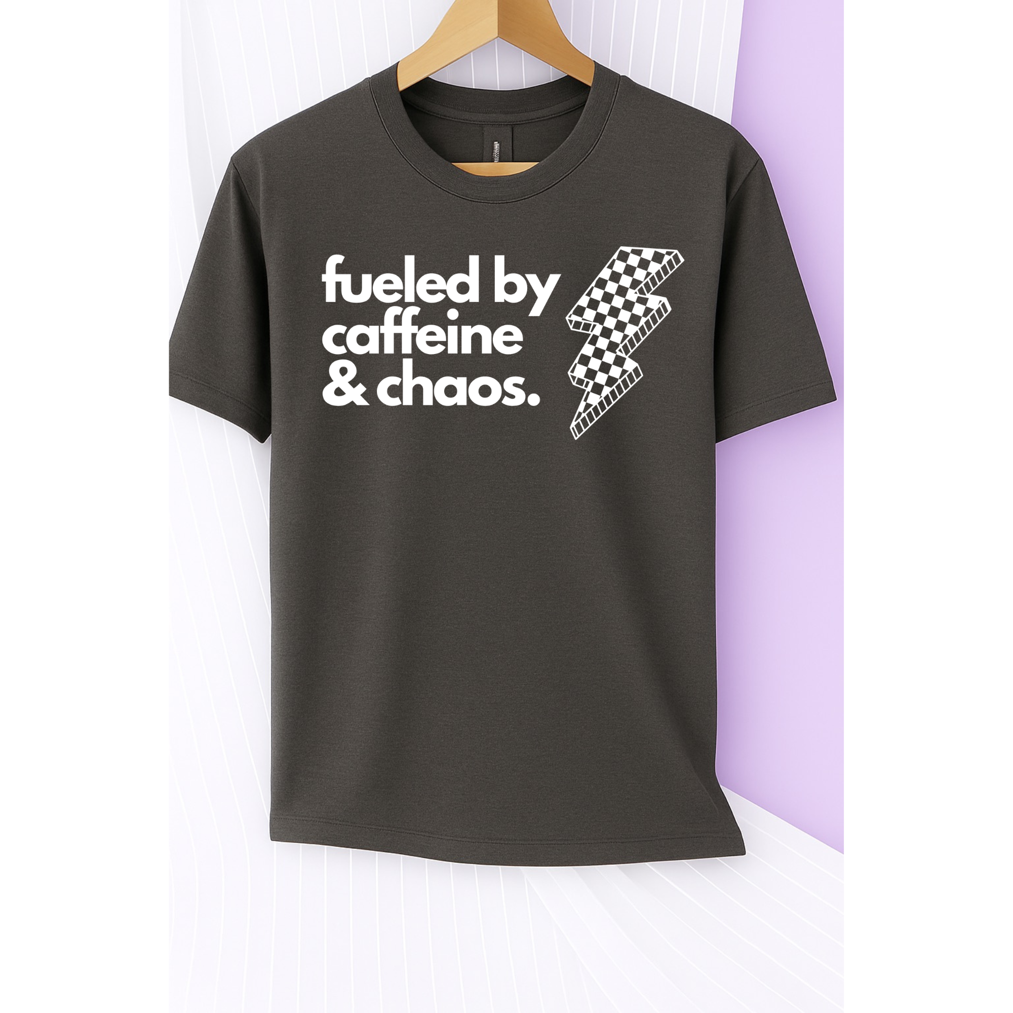 Caffeine and Chaos Tee (White)
