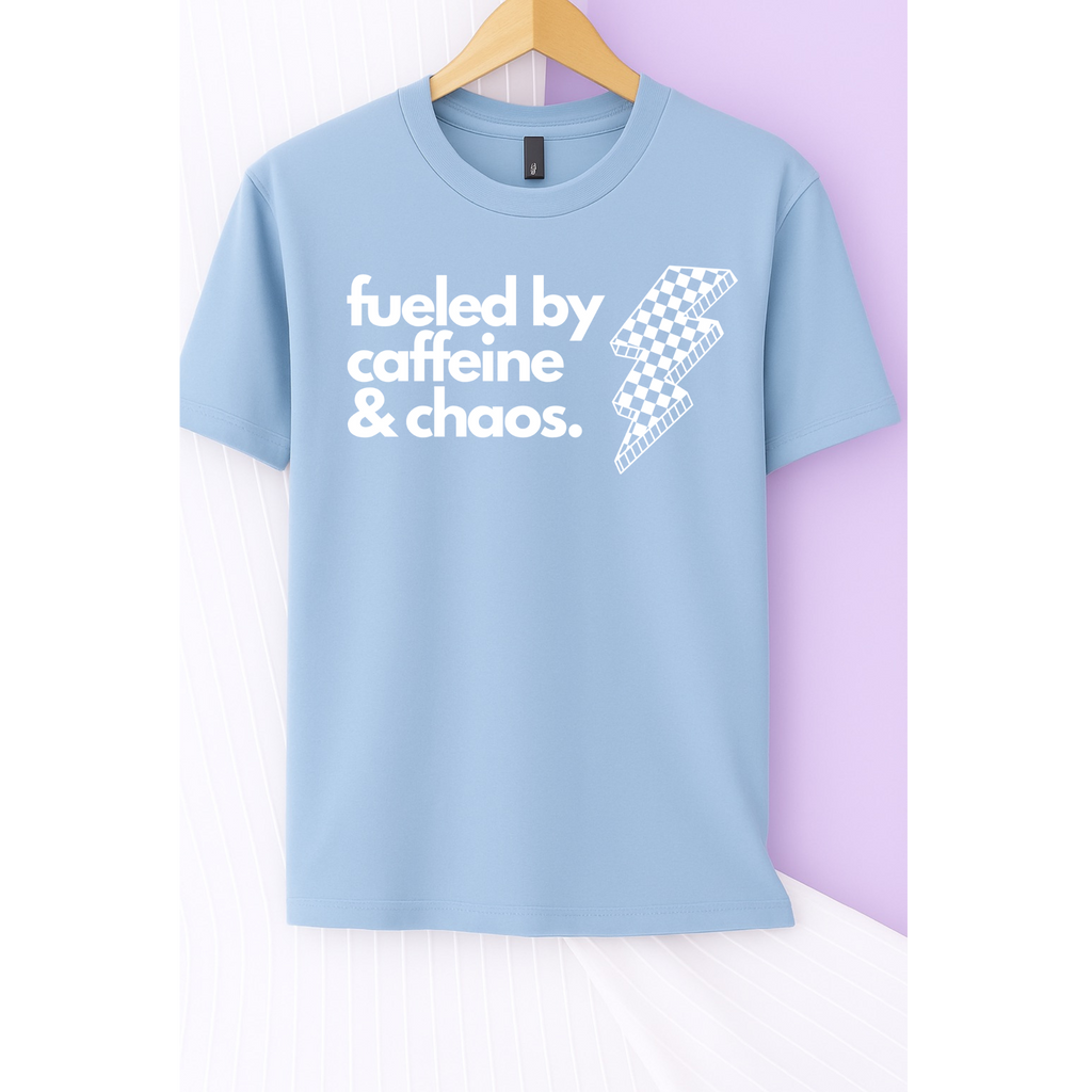 Caffeine and Chaos Tee (White)