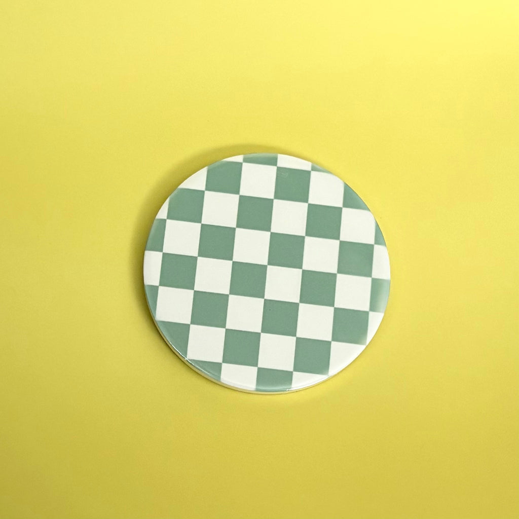 Green Checkered Coaster