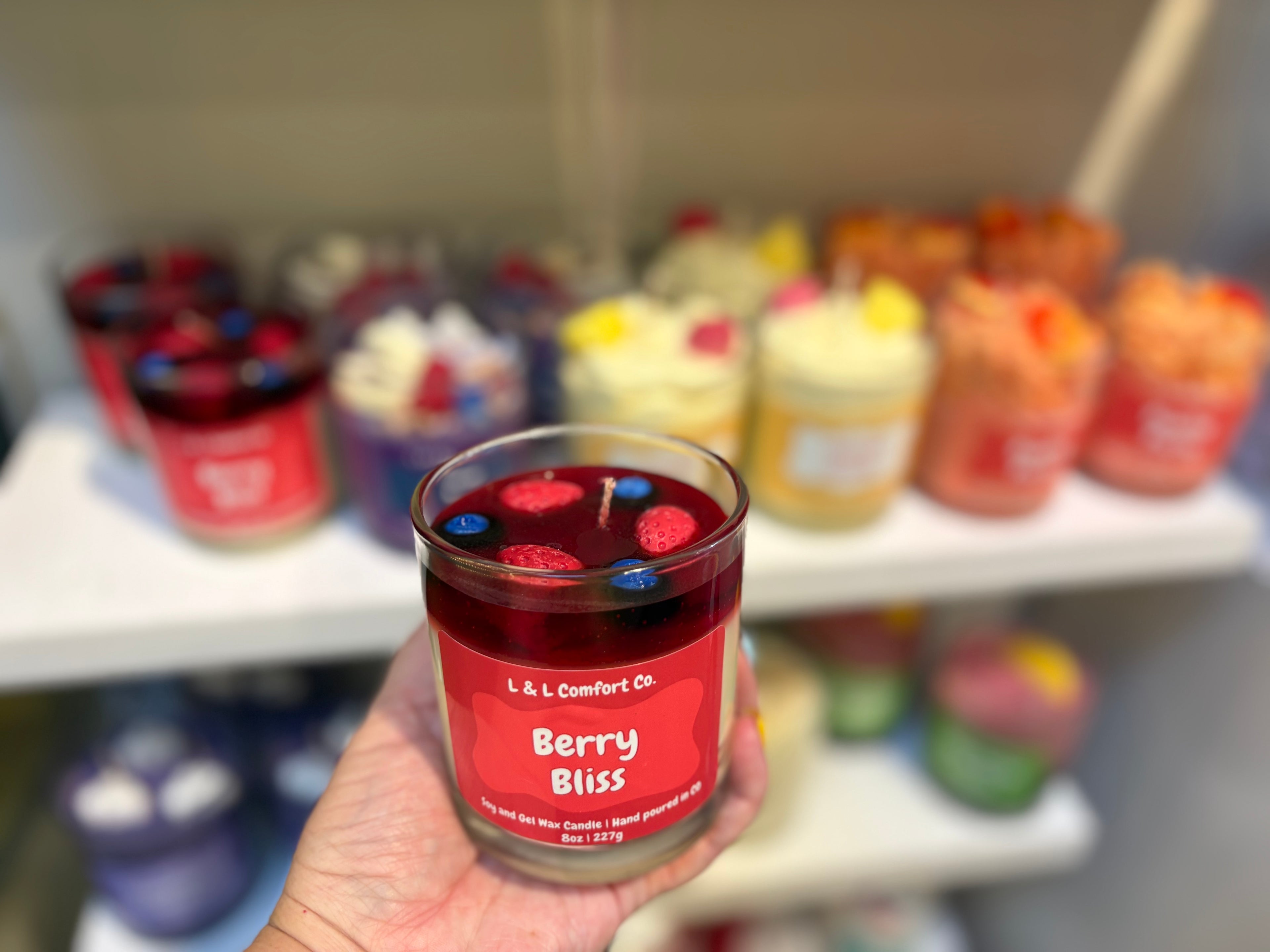Berry Cheesecake Dessert Candle | Hand- poured | Bakery scent | Soy wax | Home décor candle